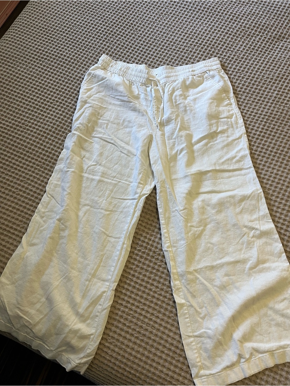 5 for $30 White Linen-Blend Wide Leg Bottoms